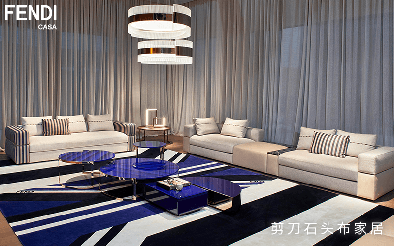 意大利FENDI CASA组合沙发，家居大牌的绅士风格！
